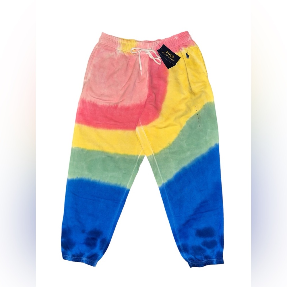 POLO RALPH LAUREN
Logo-embroidered Tie-dye Track Pants Size Large